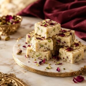 White Chocolate, Pistachio & Rose Barfi